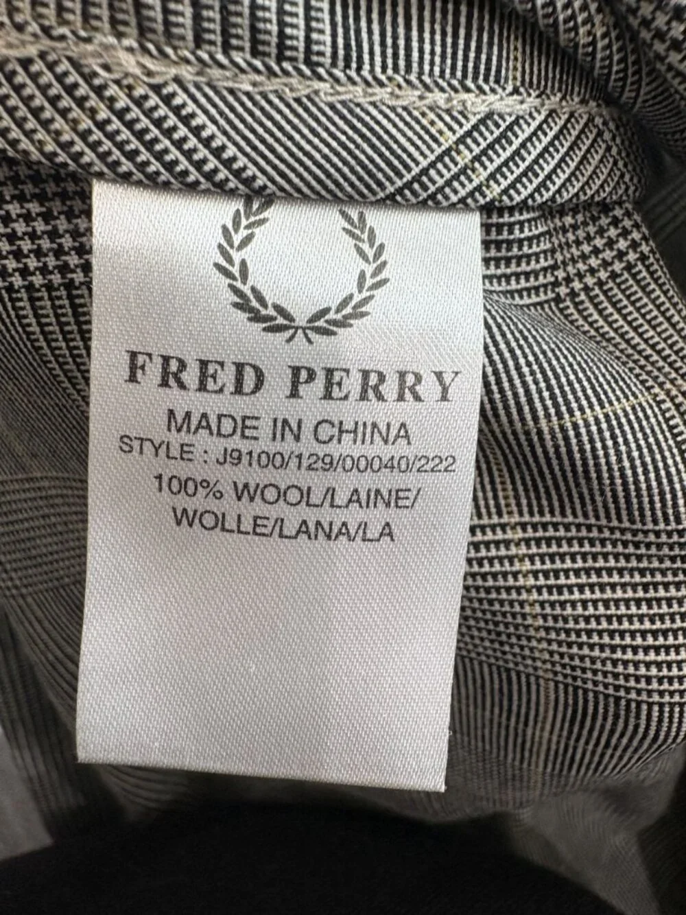 Fred Perry Collared Check Jacket in Black